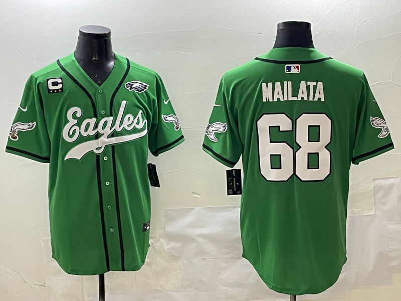 Men Philadelphia Eagles #68 Mailata Green three generations Jointly Name 2025 Nike Limited NFL Jersey style 2->philadelphia eagles->NFL Jersey